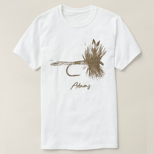 Fly Fishing Lure Adams Vintage T-Shirt Tシャツ (デザイン正面)