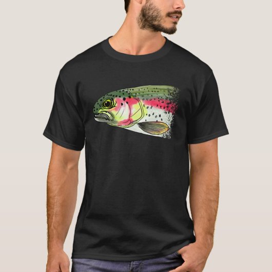 Fly Fishing Rainbow Trout Dry Fly Tying Fisherman Tシャツ (正面)