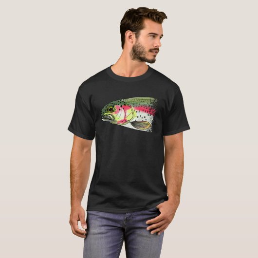 Fly Fishing Rainbow Trout Dry Fly Tying Fisherman Tシャツ (正面フル)