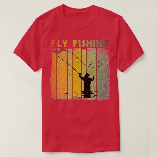 fly fishing retro vintage style tシャツ (デザイン正面)