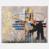 Fly Fishing Sasquatch, Talking Canyons, New Mexico フリースブランケット (正面(横))