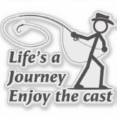 Fly Fishing stick figure guy casting a nymph シール (正面)