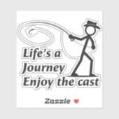 Fly Fishing stick figure guy casting a nymph シール (シート)