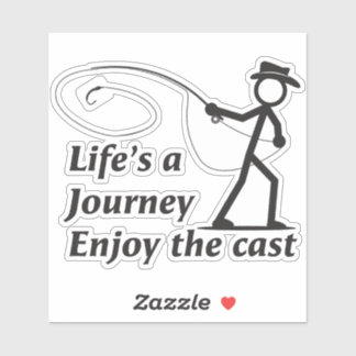 Fly Fishing stick figure guy casting a nymph シール