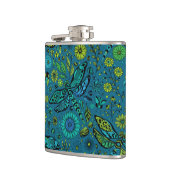 Fly, fly dragonfly on blue フラスク (左)