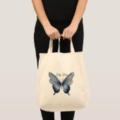 Fly Free – Blue Butterfly Art Design トートバッグ (正面(商品))