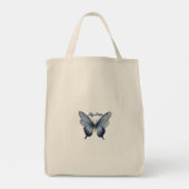 Fly Free – Blue Butterfly Art Design トートバッグ (裏面)