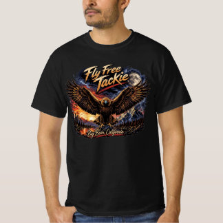 Fly Free Jackie ビッグベアー・イーグル・マウンテンアート Tシャツ