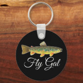 FLY GAL – フライ釣り漁女の女 キーホルダー (正面)