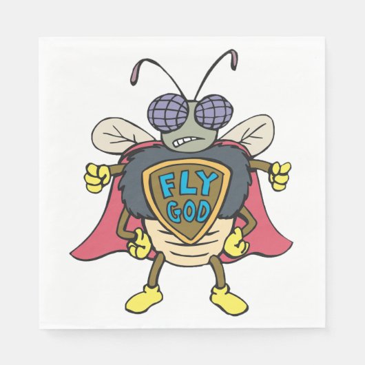 Fly God Superhero Fly Insect Character スタンダードランチョンナプキン (正面)