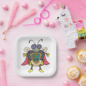 Fly God Superhero Fly Insect Character ペーパープレート (パーティー)