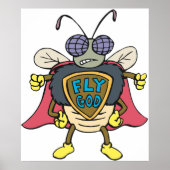 Fly God Superhero Fly Insect Character ポスター (正面)