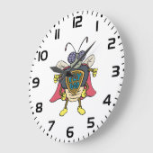 Fly God Superhero Fly Insect Character ラージ壁時計 (傾斜)