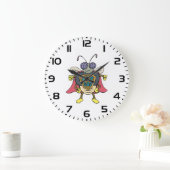 Fly God Superhero Fly Insect Character ラージ壁時計 (ホーム)