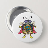 Fly God Superhero Fly Insect Character 缶バッジ (正面&裏面)