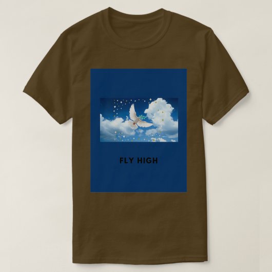 Fly high design white dove 2 tシャツ (デザイン正面)