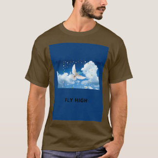 Fly high design white dove 2 tシャツ