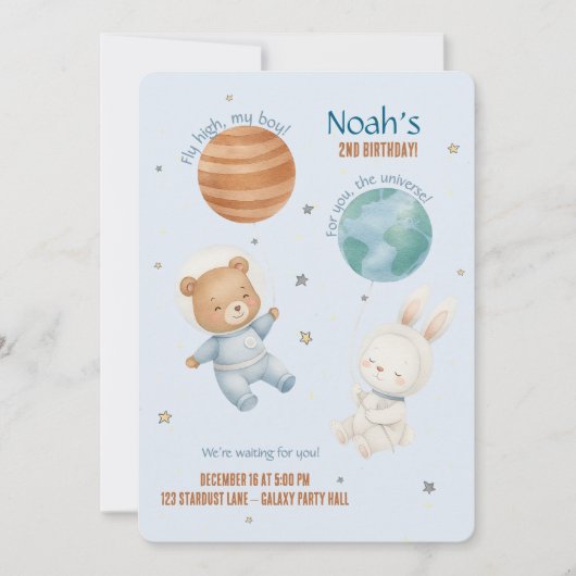Fly High, Little Astronaut  招待状 (正面)