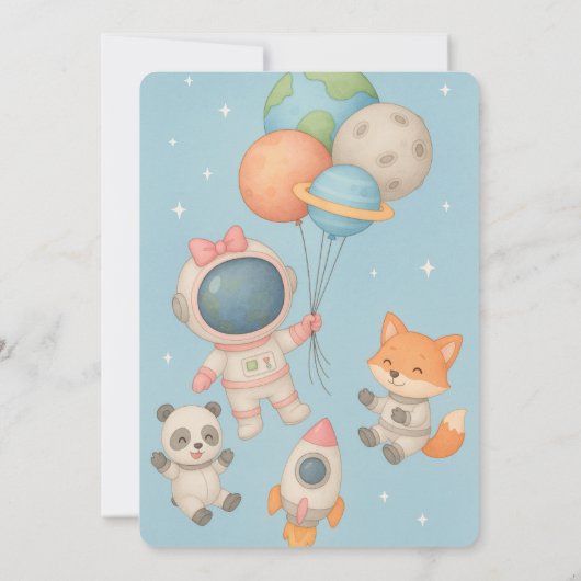 Fly High, Little Astronaut Girl 招待状 (裏面)