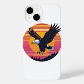 Fly High Soar Free – Retro Eagle Sunset Graphic Case-Mate iPhoneケース (裏面)