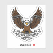 Fly Low Ride Hard Biker Eagle Motorcycle Vinyl シール (シート)