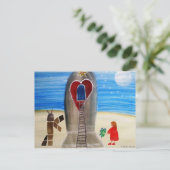 ...Fly Me to The Moon...art by Jutta Gabriel... ポストカード (スタンド正面)