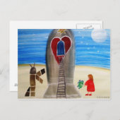 ...Fly Me to The Moon...art by Jutta Gabriel... ポストカード (正面/裏面)