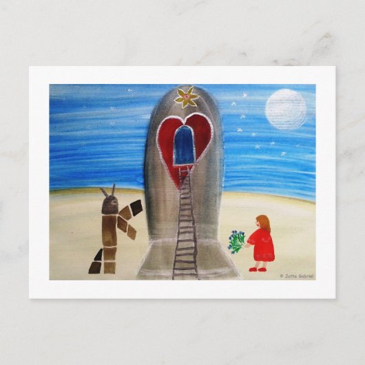 ...Fly Me to The Moon...art by Jutta Gabriel... ポストカード (正面)