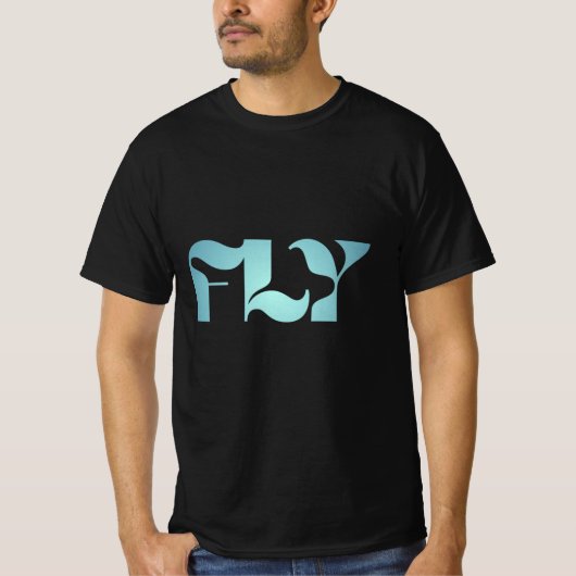 FLY - Modern Minimalist Typography Graphic T-Shirt Tシャツ (正面)
