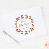 Fly Mushrooms Goblincore Garden Baby Shower ラウンドシール (封筒)