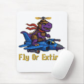 Fly Or Extinct Pixel Art Dinosaur Pilot Fighter Je マウスパッド (マウス)