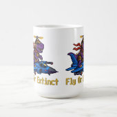 Fly Or Extinct Pixel Art Dinosaur Pilot Fighter Je モーフィングマグカップ (中央)
