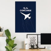 Fly the Concorde Conceptual Illustration Against ポスター (ホームオフィス)