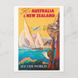 Fly to Australia and New Zealand, see the world ポストカード