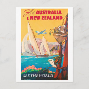Fly to Australia and New Zealand, see the world ポストカード