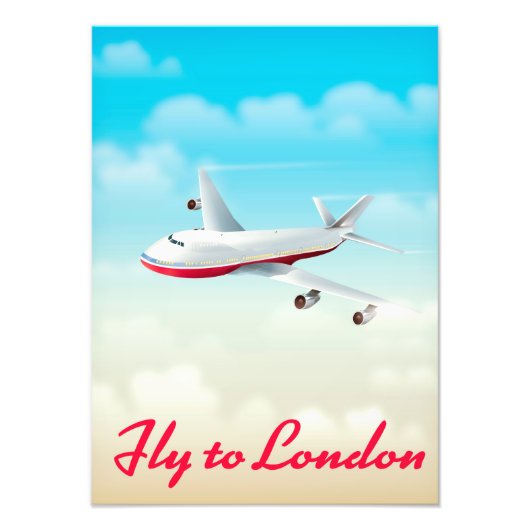 Fly To London飛行機 フォトプリント (正面)