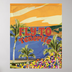 Fly To Tenerife Vintage旅行ポスター ポスター