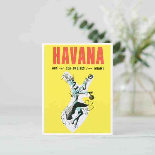 Fly to Travel to Cubaヴィンテージ旅行はがき ポストカード (スタンド正面)
