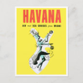 Fly to Travel to Cubaヴィンテージ旅行はがき ポストカード (正面)