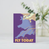 Fly Todayヴィンテージスタイル旅行ポスター ポストカード (スタンド正面)