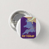 Fly Todayヴィンテージスタイル旅行ポスター 缶バッジ (正面&裏面)