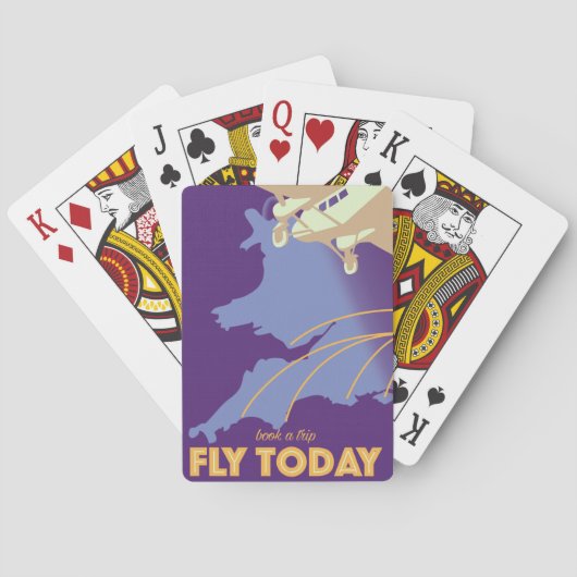 Fly Today ビンテージスタイルの旅行ポスター トランプ (裏面)