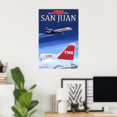 Fly TWA to San Juan Puerto Rico Trans World ポスター (ホームオフィス)