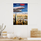 Fly TWA Trans World Airlines Chrysler Building New ポスター (キッチン)
