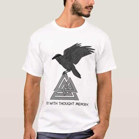 Fly with 考え &  Memory - Ravens & Valknut Tシャツ (正面)