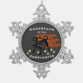 Flyballのチームオーナメント スノーフレークピューターオーナメント (正面)