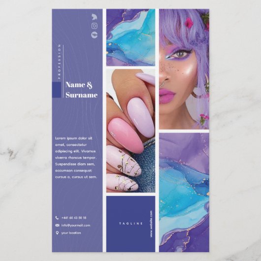 Flyer 14 cm x 21,6 cm Beauté & Nail art チラシ (正面)