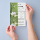 Flyer 14 cm x 21,6 cm Zen Lotus Vert チラシ (ハンドル)