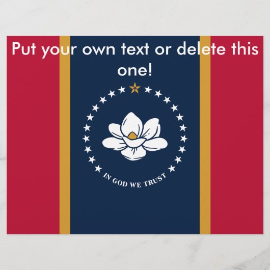 Flyer with Flag of Mississippi State, USA チラシ (正面)