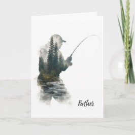 "Flyfisherman Double Exposure" グリーティングカード